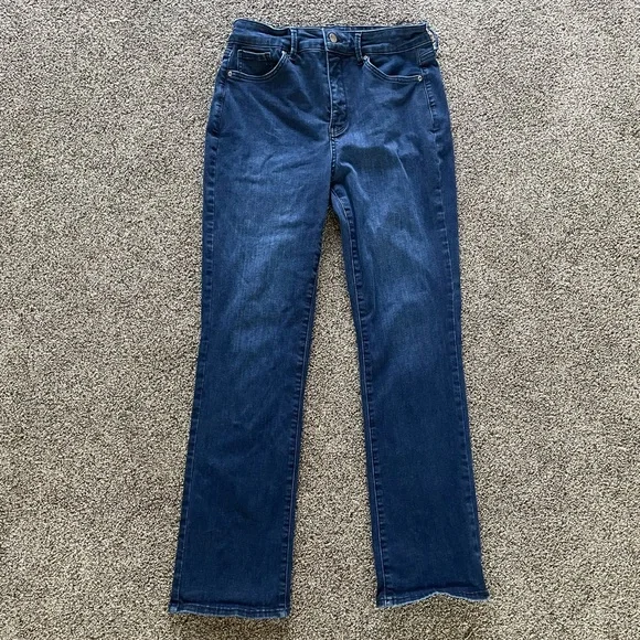 NYDJ Curve Shaper Marilyn Straight Jeans in Underground Wash, Size 8 - Picture 4 of 14